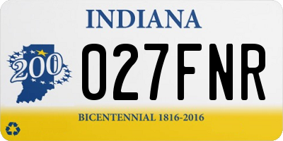 IN license plate 027FNR