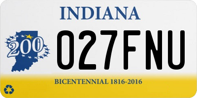 IN license plate 027FNU
