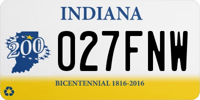 IN license plate 027FNW