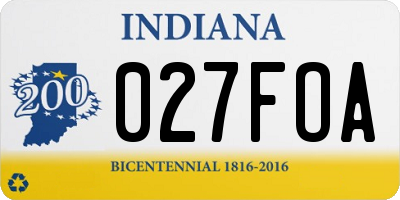 IN license plate 027FOA