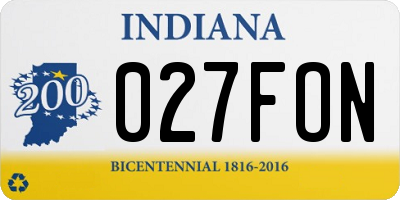 IN license plate 027FON