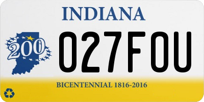 IN license plate 027FOU