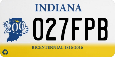 IN license plate 027FPB