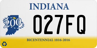 IN license plate 027FQ