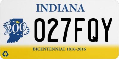 IN license plate 027FQY