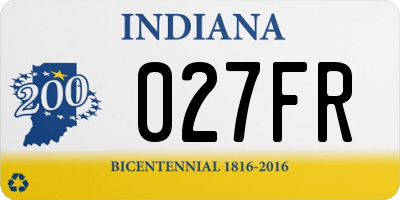 IN license plate 027FR