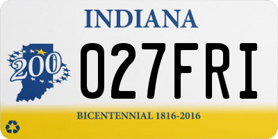 IN license plate 027FRI