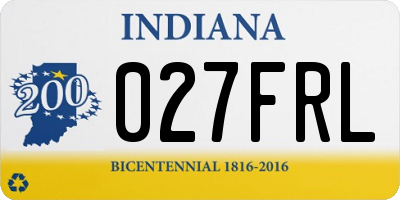 IN license plate 027FRL