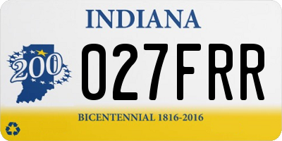 IN license plate 027FRR