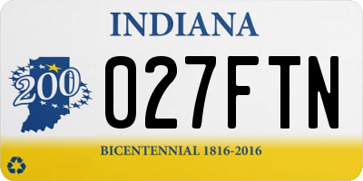 IN license plate 027FTN
