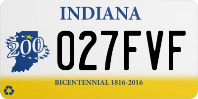 IN license plate 027FVF