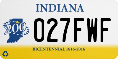 IN license plate 027FWF
