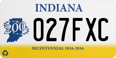 IN license plate 027FXC