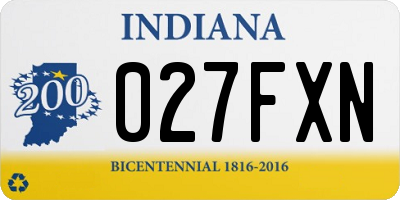 IN license plate 027FXN