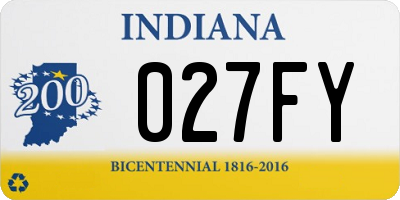 IN license plate 027FY