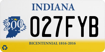 IN license plate 027FYB