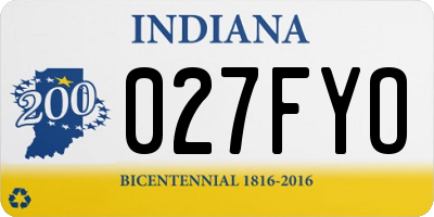 IN license plate 027FYO