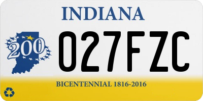 IN license plate 027FZC