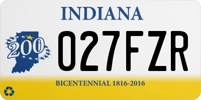IN license plate 027FZR
