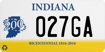 IN license plate 027GA