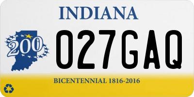 IN license plate 027GAQ