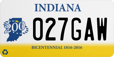 IN license plate 027GAW