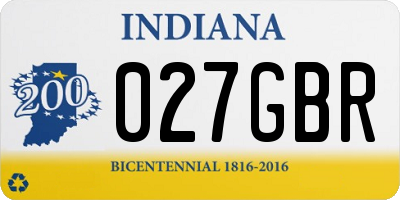 IN license plate 027GBR