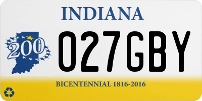 IN license plate 027GBY