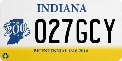 IN license plate 027GCY
