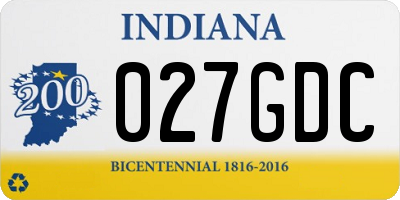 IN license plate 027GDC