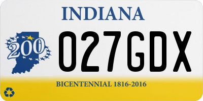IN license plate 027GDX