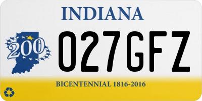 IN license plate 027GFZ
