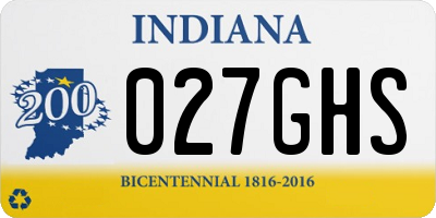 IN license plate 027GHS