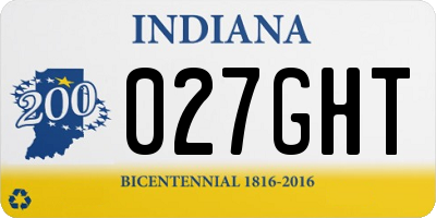 IN license plate 027GHT