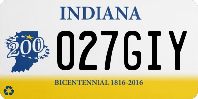 IN license plate 027GIY