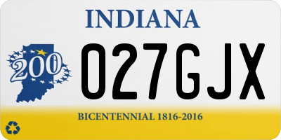 IN license plate 027GJX
