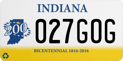IN license plate 027GOG