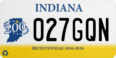 IN license plate 027GQN