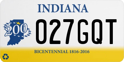 IN license plate 027GQT