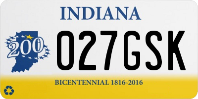 IN license plate 027GSK