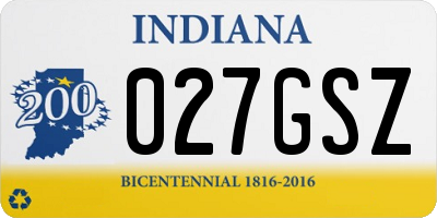 IN license plate 027GSZ