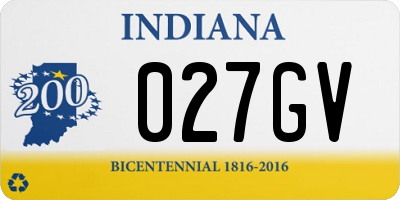 IN license plate 027GV