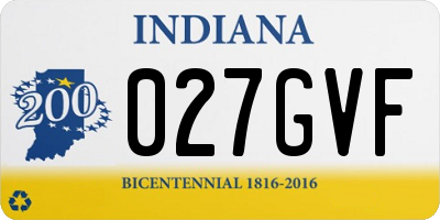 IN license plate 027GVF