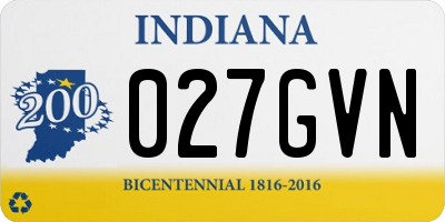 IN license plate 027GVN