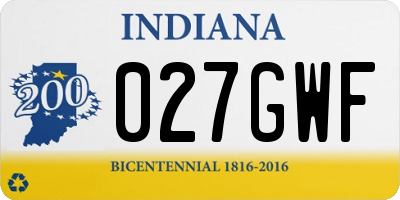 IN license plate 027GWF