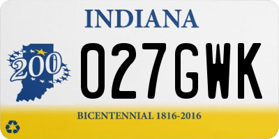 IN license plate 027GWK