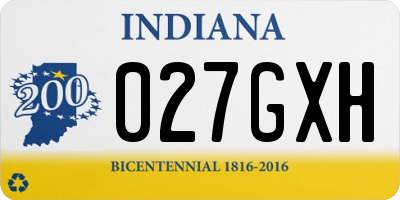 IN license plate 027GXH