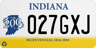 IN license plate 027GXJ