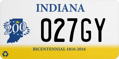 IN license plate 027GY