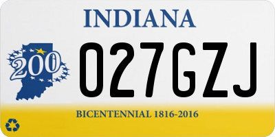 IN license plate 027GZJ